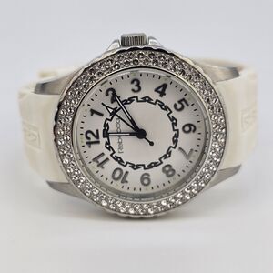 Rebecca Women's Watch 38MM White Dial Cream Plastic Bands‎ New Battery